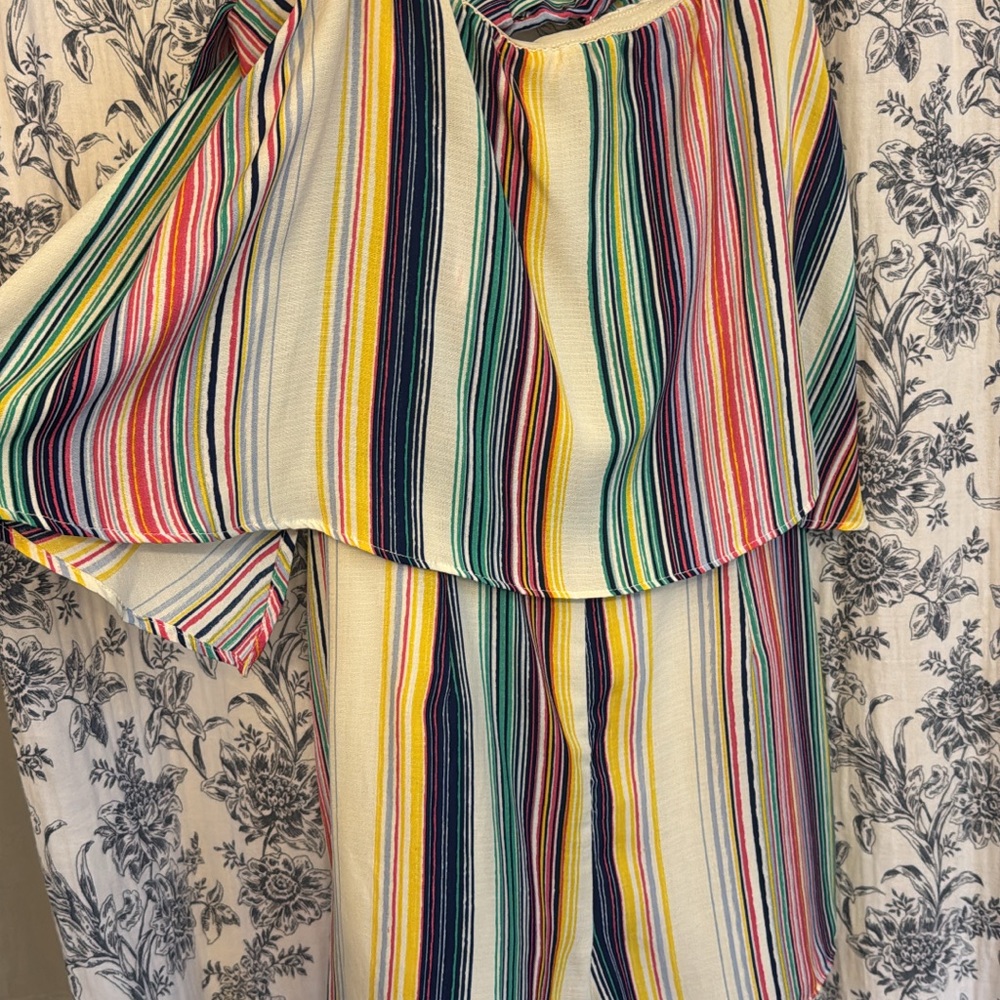 Colorful Striped Off-Shoulder Dress